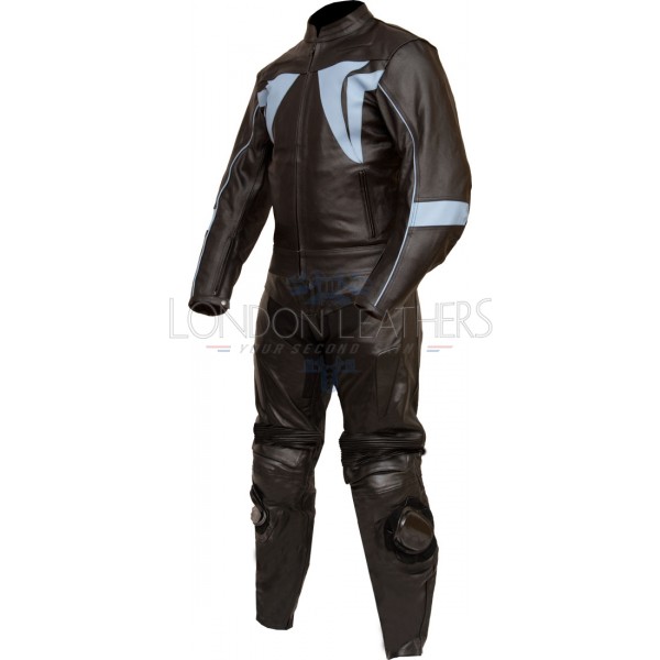 RTX Blade Trinity Black Leather Biker 2pc Suit